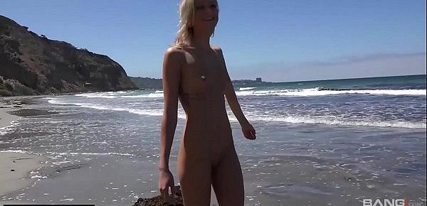  BANG Real Teens - Emma Hix Beachfront strip tease